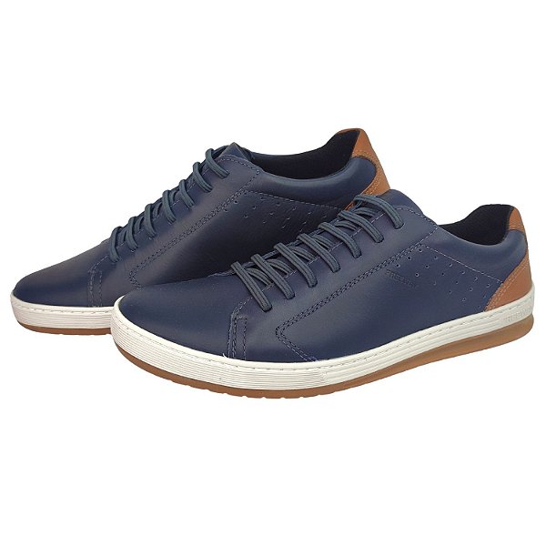 TÊNIS FREE WAY CASUAL TRACK 02 COURO 4083 NAVY MASCULINO