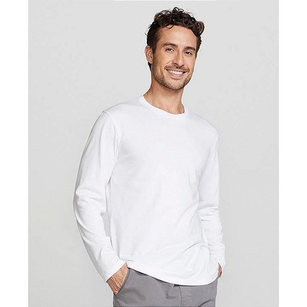 CAMISETA HERING MANGA LONGA 026XN0A CONFORT MALHA LISA WORD