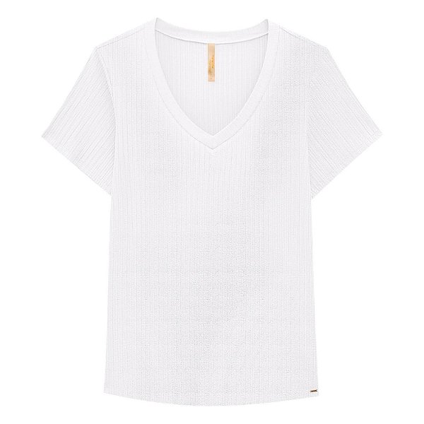 BLUSA LUNENDER MANGA CURTA MAIS MULHER 461 MALHA CANELADA