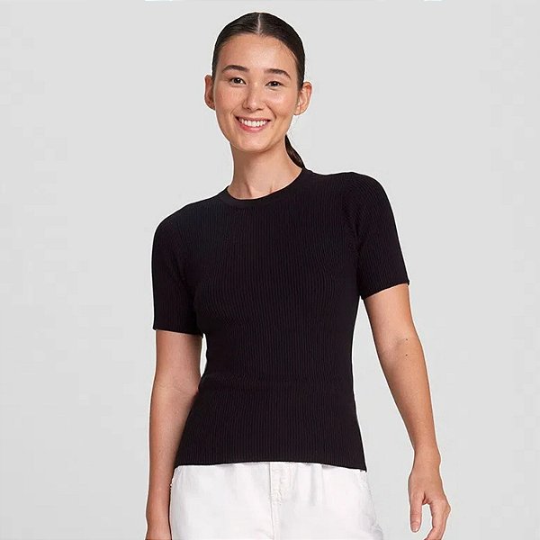 BLUSA HERING MANGA CURTA K4QM1B TRICO FEMININA