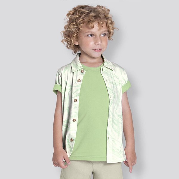 CAMISA ALAKAZOO MANGA CURTA 45888 COMFORT MALHA ESTAMPA MASCULINA INFANTIL