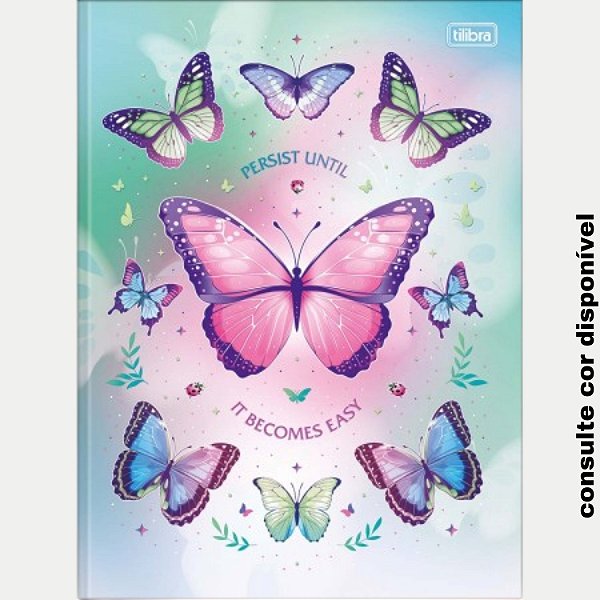 CADERNO TILIBRA BROCHURÃO C DURA (G) DAISY BORBOLETAS  367-P (CORES SORTIDAS)