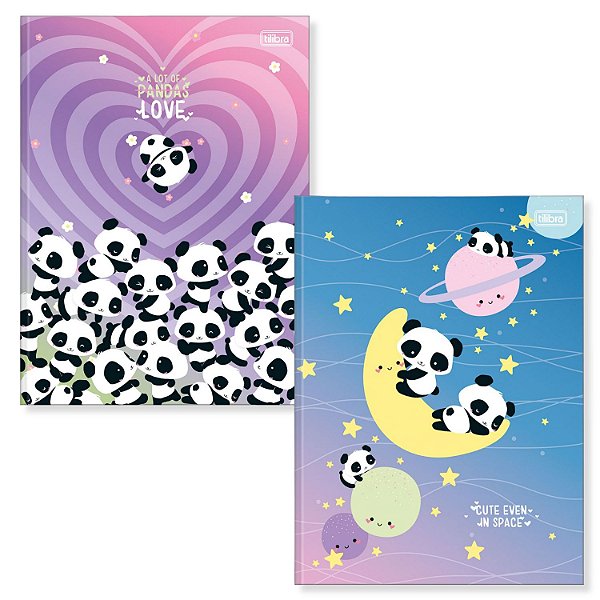 CADERNO TILIBRA BROCHURÃO CAPA DURA (G) LOVELY FRIEND PANDA  254771-P (CORES SORTIDAS)