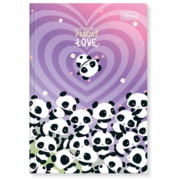 CADERNO TILIBRA BROCHURA CAPA DURA 1/4 (P) LOVELY FRIEND PANDA 254772-P (CORES SORTIDAS)