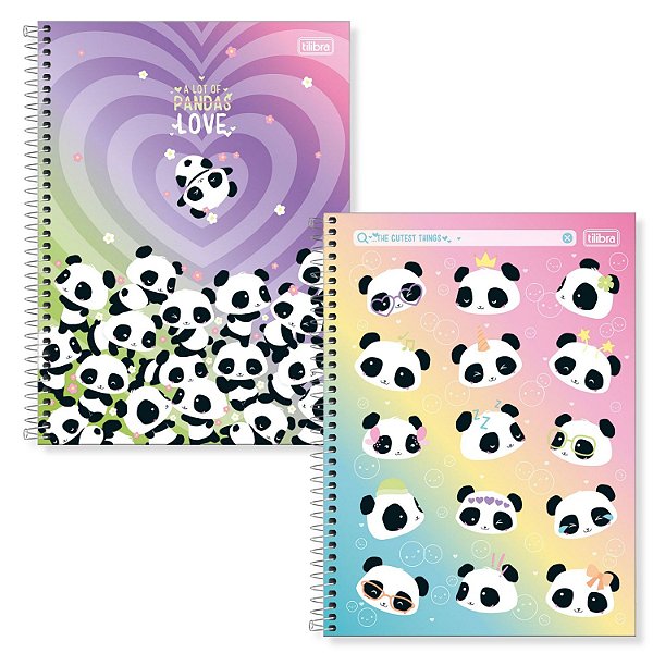 CADERNO TILIBRA UNIV 01 MAT CAPA DURA LOVELY FRIEND PANDA  254774-P (CORES SORTIDAS)