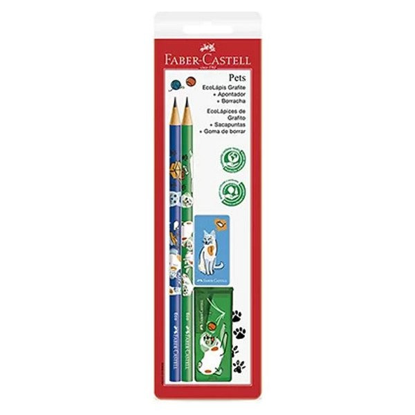 LÁPIS FABER GRAFITE PETS (KIT/4 PÇS) SM/93PETVA  256830-P