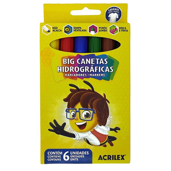 CANETA ACRILEX HIDROCOR COM 12 REF 06902  26588-P