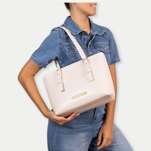 BOLSA RAFITTHY OMBRO SINTETICO MILK FEMININA