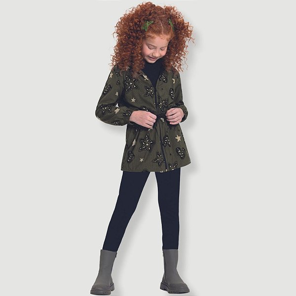 CONJ. INVERNO ALAKAZOO CALÇA E JAQUETA COM CAPUZ FEMININO