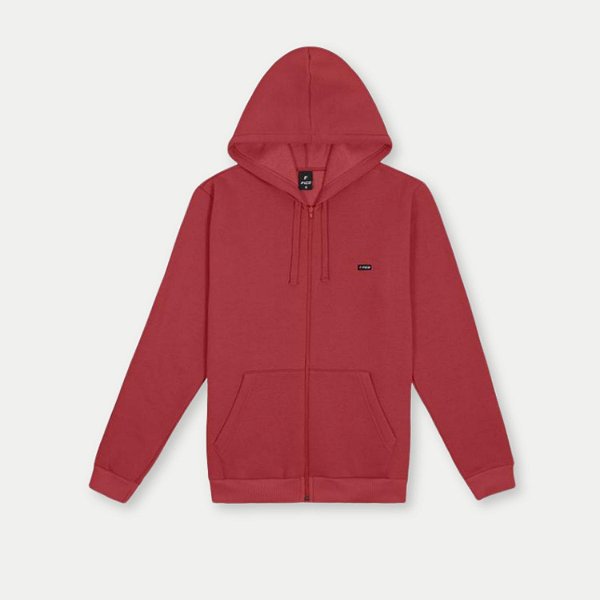 JAQUETA FICO MOLETOM COM CAPUZ VERMELHO MASCULINA