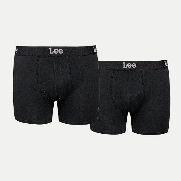 CUECA LEE ALGODÃO E ELASTANO PRETA BOXER