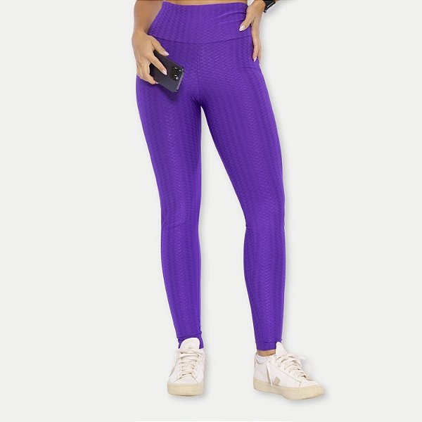 CALÇA DI PAULA POLIESTER LEGGING ROXO FEMININA