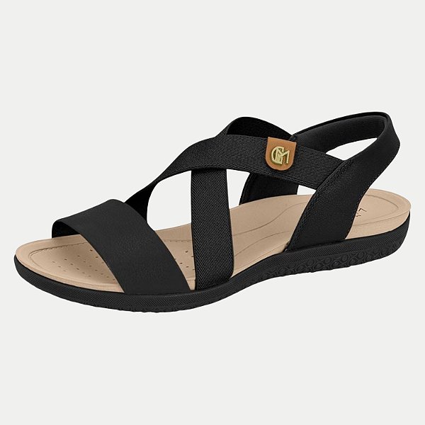 SANDALIA MODARE ANABELA BAIXA PRETO FEMININA