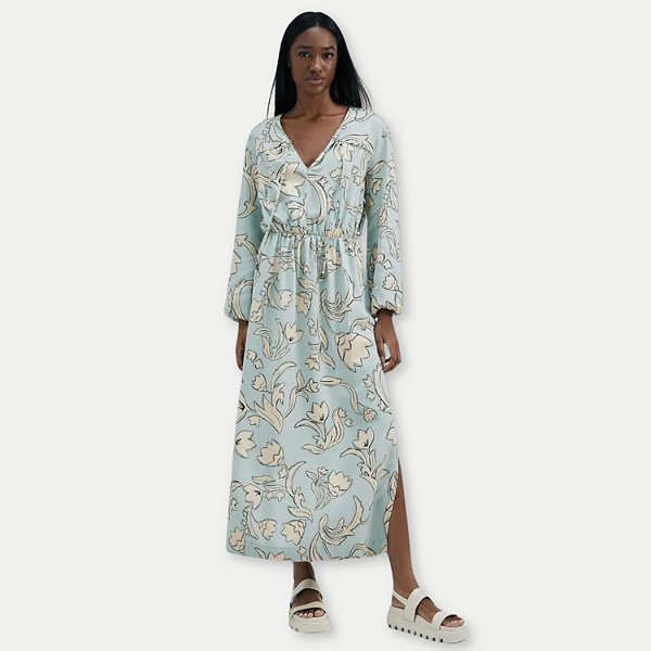 VESTIDO HERING ML VISCOSE ESTAMPADO MIDI FEMININO