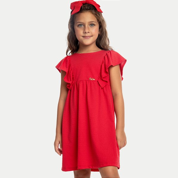 VESTIDO BY GUS MC MALHA VERMELHO FEMININO INFANTIL