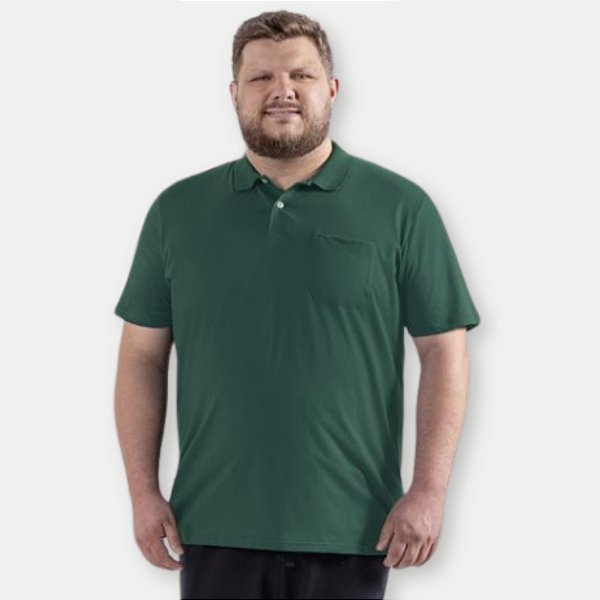 POLO FICO MC COMFORT MALHA COM BOLSO VERDE MASCULINA