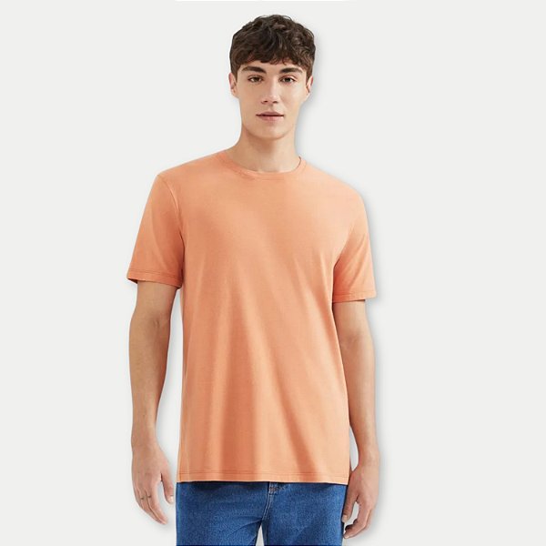 CAMISETA HERING MC COMFORT WORLD CARECA LARANJA MASCULINA