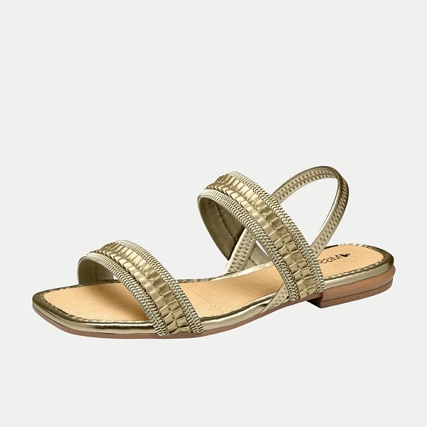 SANDALIA MISSISSIPI RASTEIRA DOURADA FEMININA