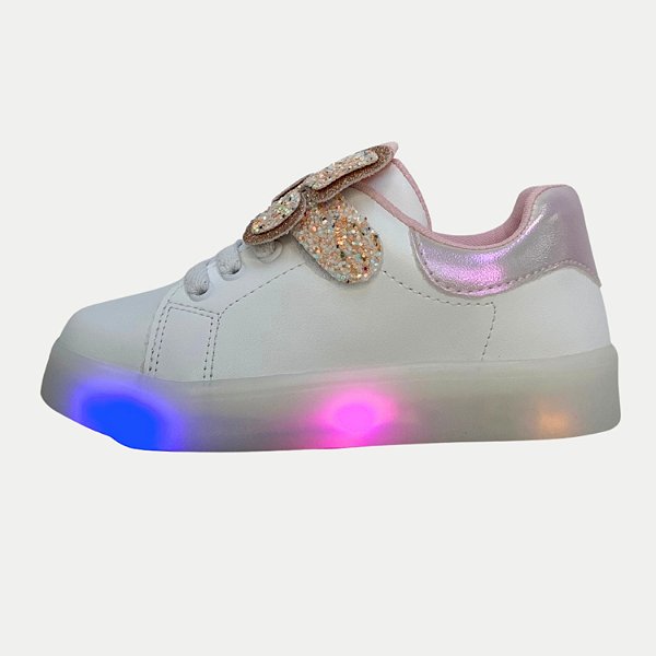 TÊNIS MINI SUA CIA CASUAL COM LED BORBOLETA FEMININO INFANTIL