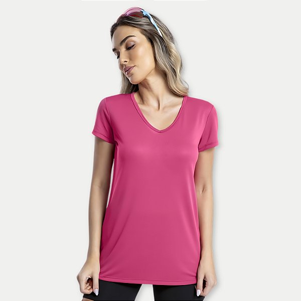 BLUSA GRAPHENE MC POLIAMIDA FITNESS ROSA FEMININA