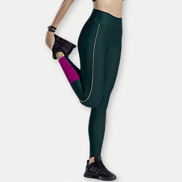 CALÇA GRAPHENE POLIESTER LEGGING COM RECORTE VERDE FEMININA