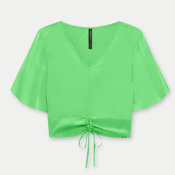 BLUSA LUNENDER MANGA CURTA VISCOSE LISA FEMININA