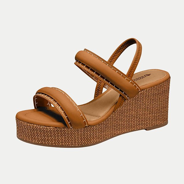 SANDALIA MISSISSIPI ANABELA MEDIA CARAMELO FEMININA
