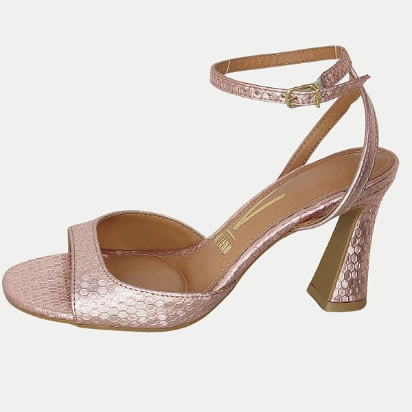 SANDALIA VIZZANO SALTO ALTO FESTA ROSE GOLD FEMININA ADULTO