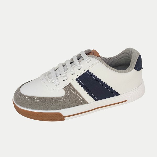 TÊNIS MOLEKINHO CASUAL COM CADARÇO BRANCO/AZUL MASCULINO INFANTIL
