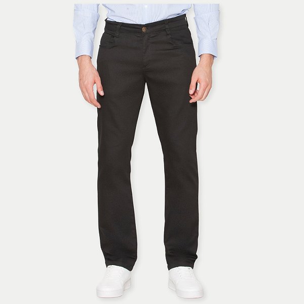 CALÇA PITT BRIM COM ELASTANO COMFOT PRETA MASCULINA ADULTO