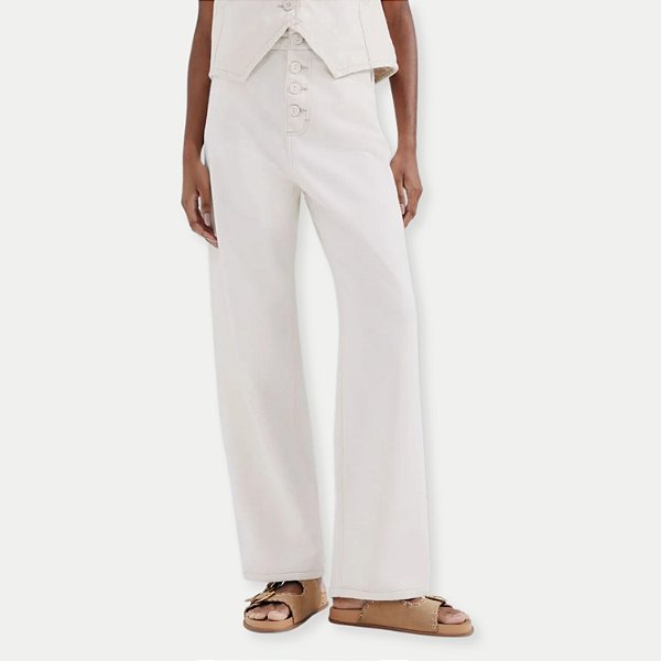 CALÇA HERING BRIM BRUTO COMFORT OFFWHITE FEMININA ADULTO