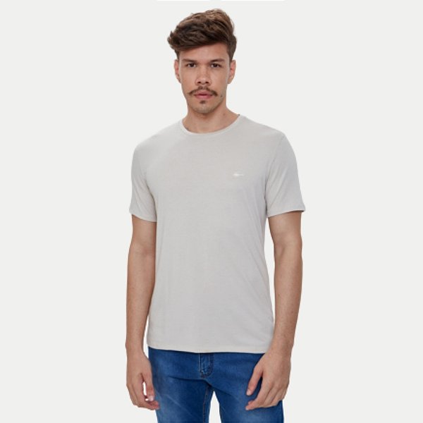 CAMISETA SALLO MANGA CURTA SLIM MISTA AREIA LISA MASCULINO ADULTO