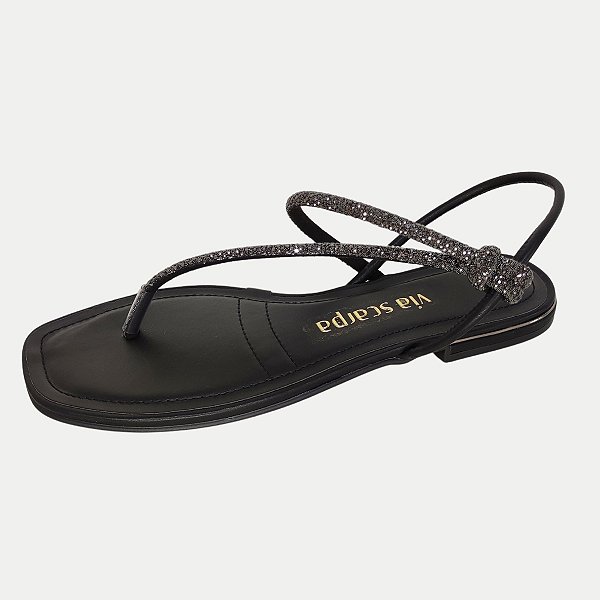 SANDALIA VIA SCARPA RASTEIRA PRETA FEMININA ADULTO
