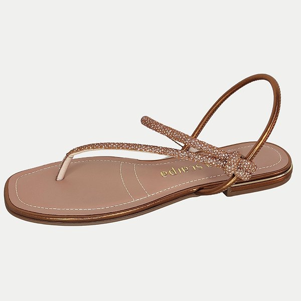 SANDALIA VIA SCARPA RASTEIRA BRONZE FEMININA ADULTO
