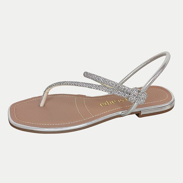 SANDALIA VIA SCARPA RASTEIRA PRATA FEMININA ADULTO