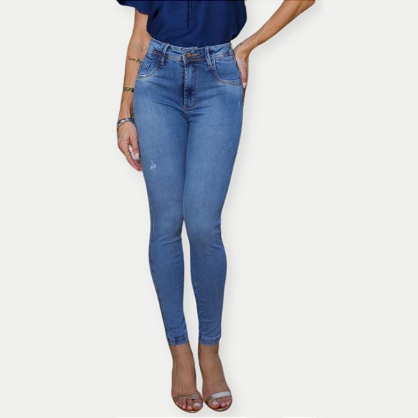 CALÇA MAC JEANS COM ELASTANO JEANS CLARO CIGARRET FEMININA ADULTO
