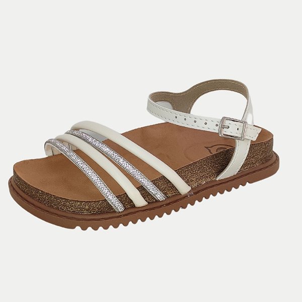 SANDALIA MOLEKINHA RASTEIRA OFFWHITE FEMININA INFANTIL