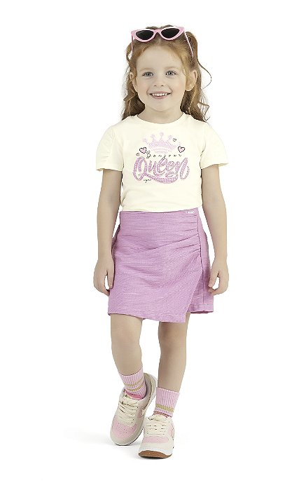 CONJUNTO VERÃO ANGERO SHORT SAIA COM BLUSA FEMININO INFANTIL