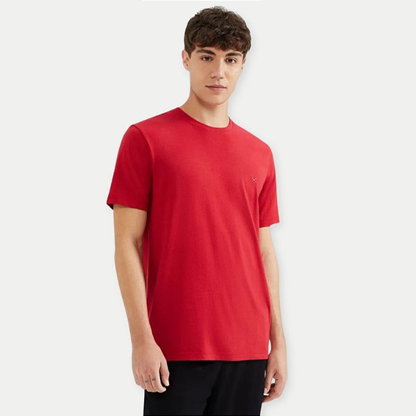 CAMISETA HERING MANGA CURTA COMFORT LISA VERMELHA MASCULINO ADULTO