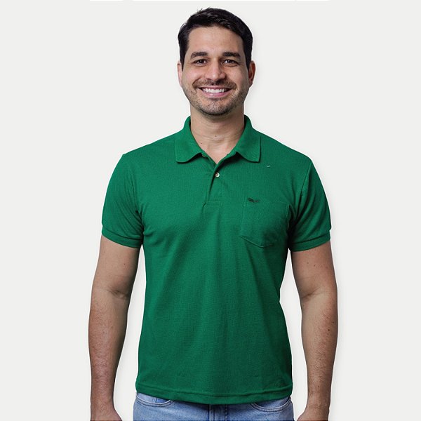 POLO WAYNA MC COMFORT LISA COM BOLSO MISTA  VERDE MASCULINA ADULTO