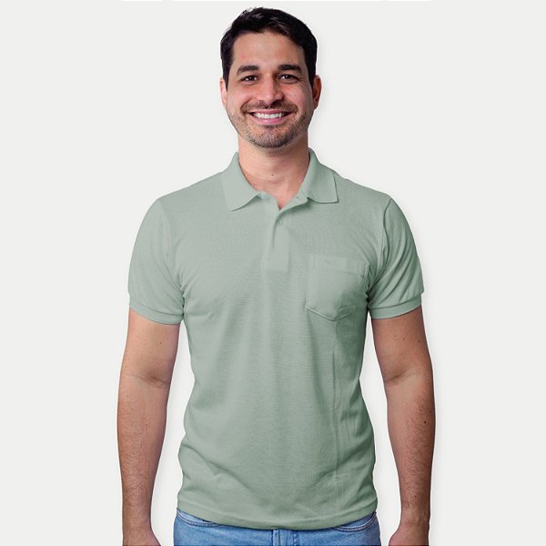 POLO WAYNA MC COMFORT LISA COM BOLSO MISTA  VERDE MASCULINA ADULTO