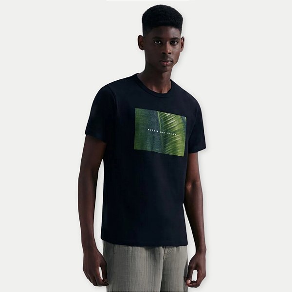 CAMISETA HERING MC COMFORT ALGODÃO SILIM PRETO MASCULINA