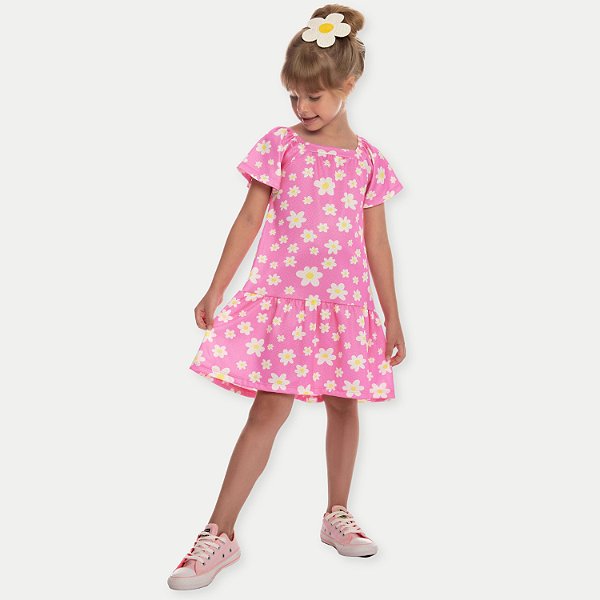 VESTIDO BY GUS MC MALHA ESTAMPADO ROSA FEMININO INFANTIL