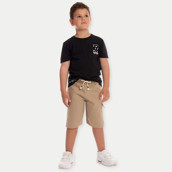 CONJ. VERÃO BY GUS BERMUDA BRIM E CAMISETA MC MASCULINO INFANTIL