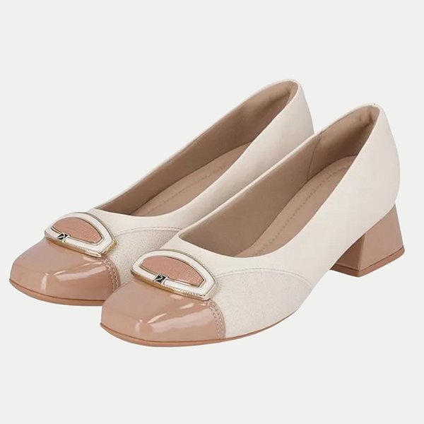 SAPATO PICCADILLY SALTO BAIXO SALTO ACTIVE OFF WHITE FEMININO