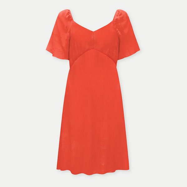 VESTIDO LUNENDER MC VISCOSE LISO VERMELHO FEMININO ADULTO