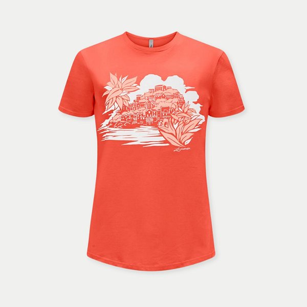 BLUSA LUNENDER MC TSHIRT ALGODÃO SILKADA LARANJA FEMININA ADULTO