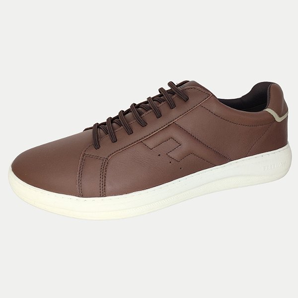 TÊNIS FREE WAY CASUAL DUO 01 COURO MARROM MASCULINO ADULTO