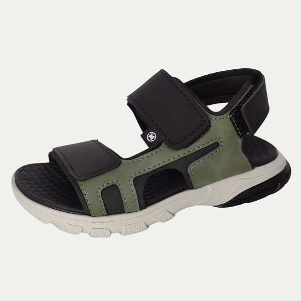 SANDALIA MOLEKINHO PAPETE DOIS VELCROS VERDE MASCULINA INFANTIL