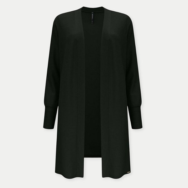 CASACO LUNENDER LUREX SOBRETUDO PRETO FEMININO ADULTO